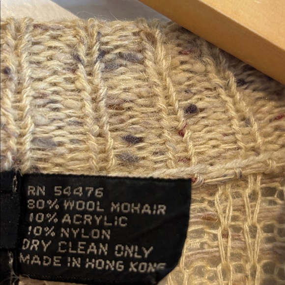 P.G.E vintage open front long cardigan oatmeal wool blend size small - Picture 14 of 14